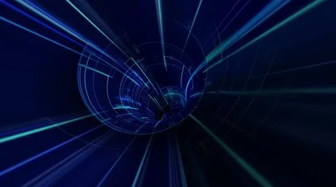 Driving through the hi tech tunnel concept Stock Illustration