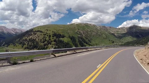 Driving through a high mountain pass in Colorado. Stock Footage 53253830
