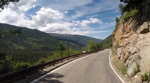 Driving through a high mountain pass in Colorado. Stock Footage 53254713