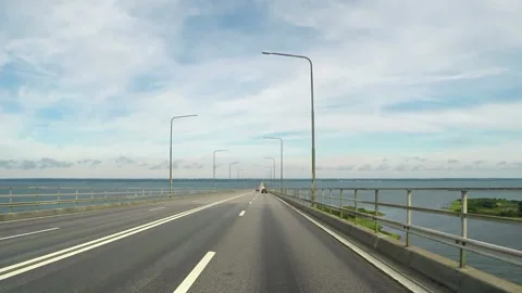 Driving through Highway Road Bridge Stock-Footage 99743182
