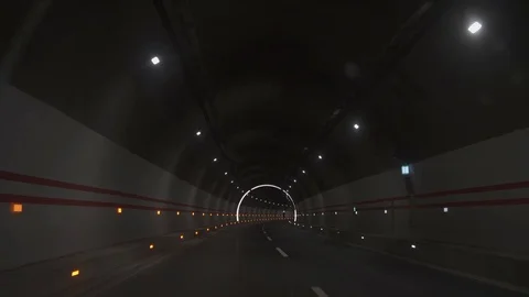 Driving through highway tunnel  Stock Footage 110961272