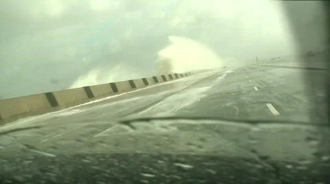 Driving through a huge storm HD 1080i Stock Footage 67895
