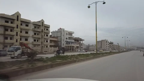 Driving through ISIS war-ravaged city 7 Stock Footage 104920291