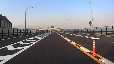 Driving through junction of Seisho Bypass by motorbike Video stock 75682571