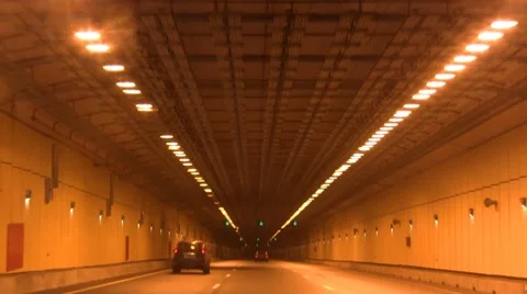 Driving through a long tunnel 스톡 동영상 8663443