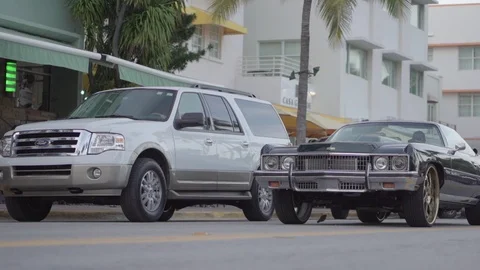 Driving Through Miami Traffic.  Driving On Miami Streets, Roads. Stock Footage 106579737