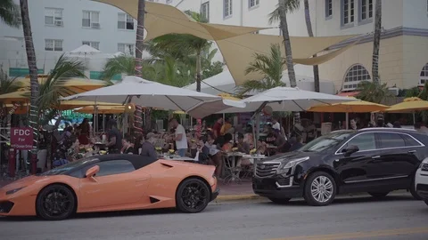 Driving Through Miami Traffic.  Driving On Miami Streets, Roads. Stock Footage 110574391
