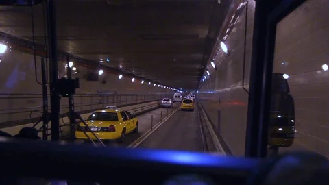 Driving through the Midtown Tunnel Stock Footage 86527273