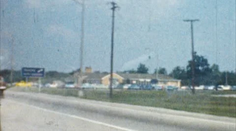 Driving Through Midwest (Archival 1950s) Stock Footage