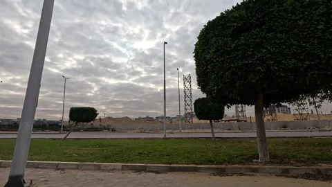 Driving Through Modern Planned District New Cairo Showing Buildings Traffic Stock Footage 329742409