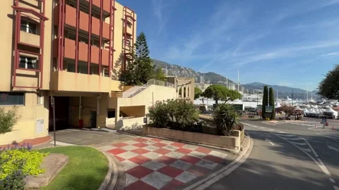 Driving Through Monaco - Elevated Street View Stock Footage 346505207