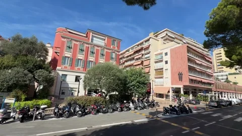 Driving Through Monaco - Elevated Street View Stock Footage 346505270