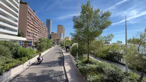 Driving Through Monaco - Elevated Street View Stock Footage 346505350