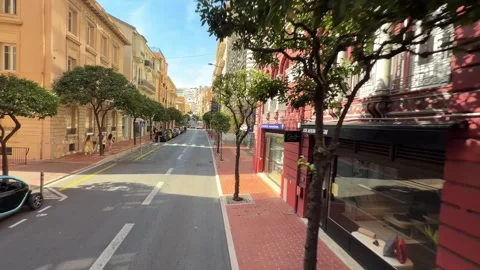 Driving Through Monaco - Elevated Street View Stock Footage 346505443