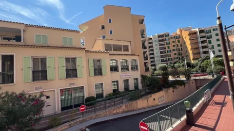 Driving Through Monaco - Elevated Street View Stock Footage 346506328