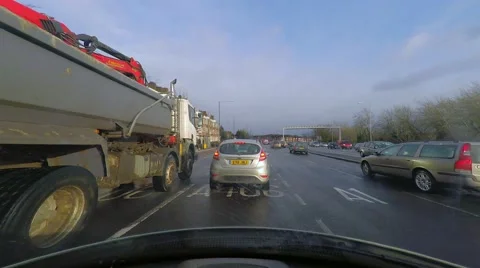 Driving through a motorway on a raining day Stock Footage 46669961