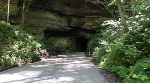 Driving through mountain tunnel Red River gorge Kentucky Stock Footage 52632032