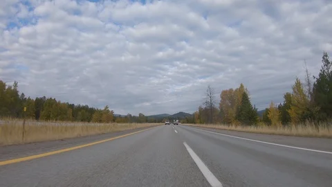 Driving through the mountains on a crisp fall day in the Idaho panhandle Stock-Footage 96726755