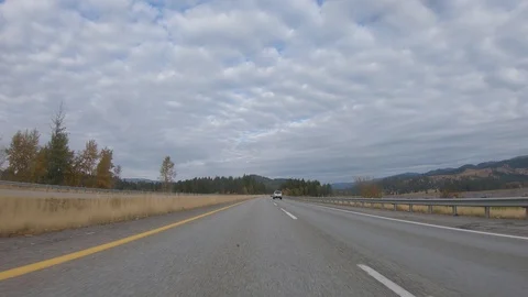 Driving through the mountains on a crisp fall day in the Idaho panhandle Stock-Footage 96726892