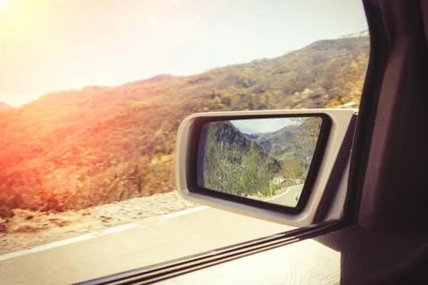 Driving through the mountains Stock Photos