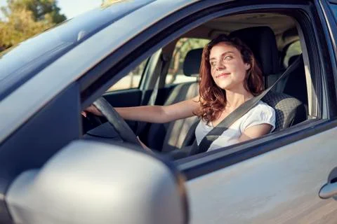 Driving through the mountains Stock Photos