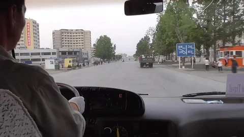 Driving through North Korea - Wonsan Vídeo Stock 80992691