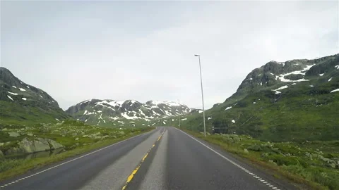 Driving through Norway Landscape Stock Footage 99743280