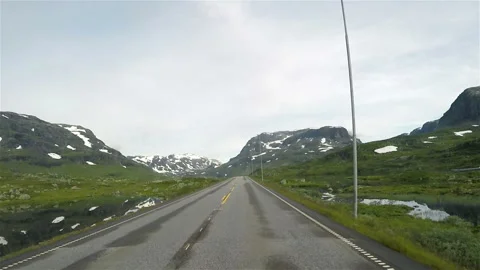 Driving through Norway Landscape Stock Footage 99743543