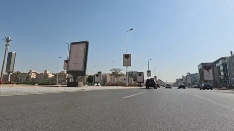 Driving Through Open Streets New Cairo Showing Modern Buildings Traffic And Vidéo 329805251