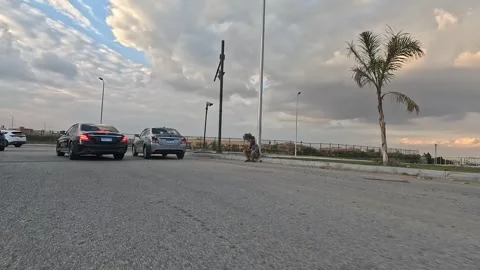Driving Through Open Streets New Cairo Showing Modern Buildings Traffic And Stock Footage 329949952