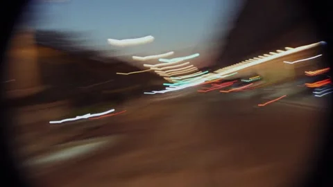 Driving through paris at night: a blur of lights and cityscapes Stock Footage 305356741