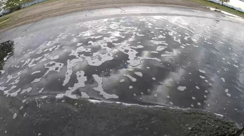 Driving Through Puddle Stock Footage 101184184