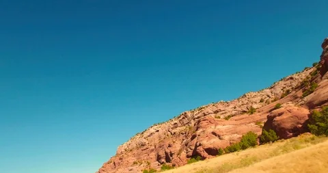 Driving Through The Red Rocks Of Utah Stock Footage 91399206