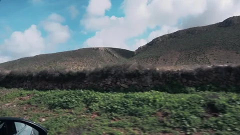 Driving Through Rural Road to Sidi Ifni with Mountain Views in Morocco Stock Footage 332769873