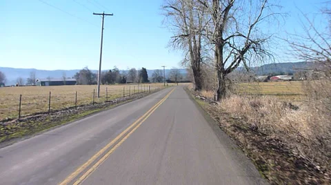 Driving Through Rural Town Stock Footage 33827595