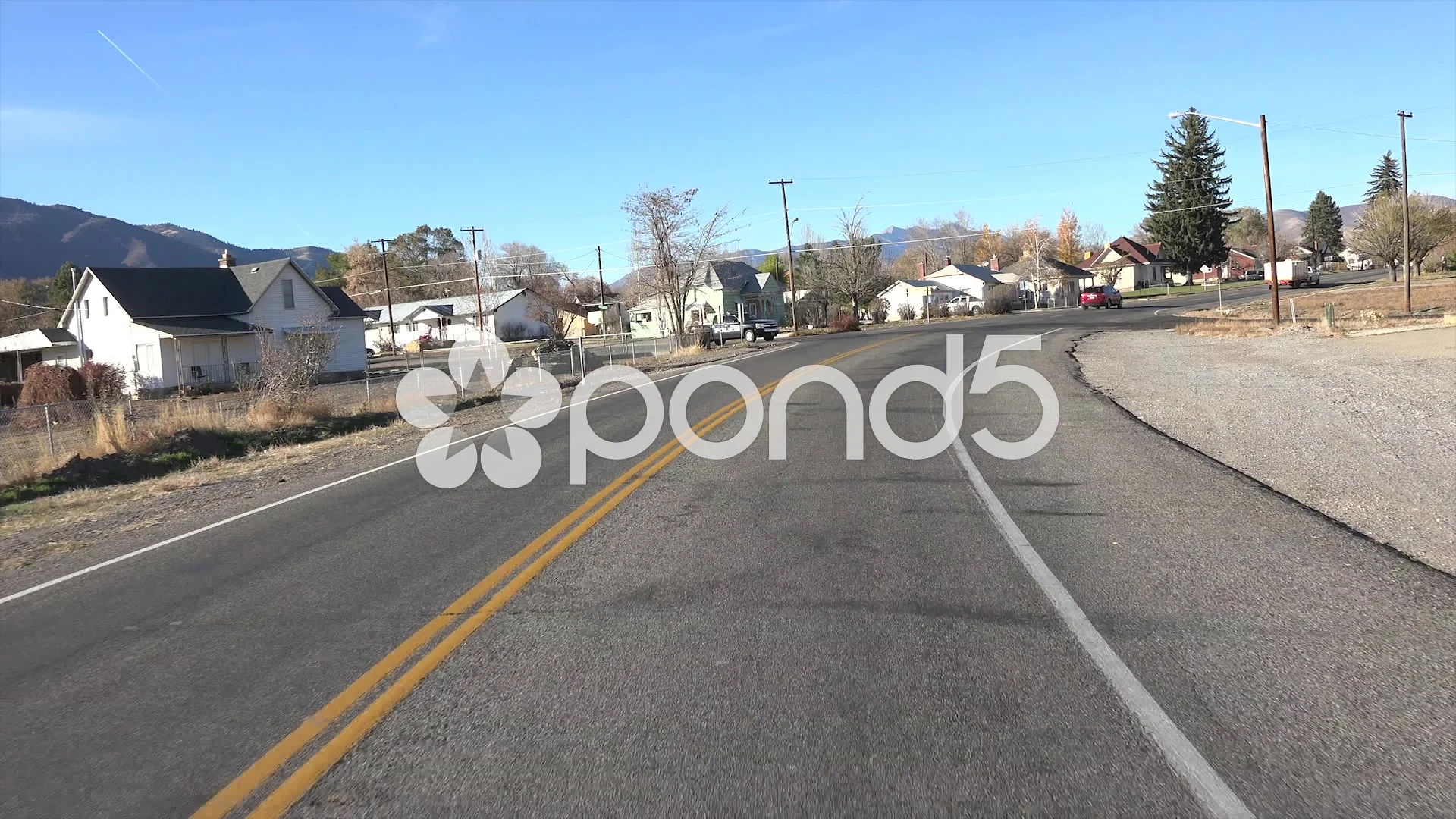 Driving Through Rural Town Pov Fast Moti Stock Video Pond5