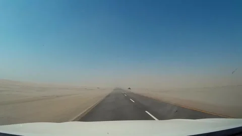 Driving through a sand storm Stock Footage 277202810
