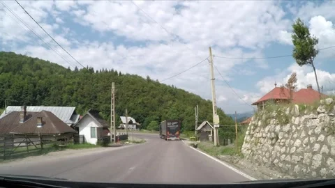 Driving through saxon villages and landscapes of Romania Stock Footage 242501997