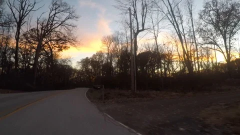 Driving through Shiloh at Sunset Stock Footage 111742135