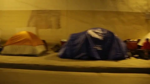 Driving Through Skid Row 1 Video stock 79026829