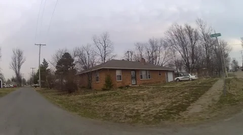 Driving Through Small Lower Class Town - Vehicle Point of View Stock Footage 45362798