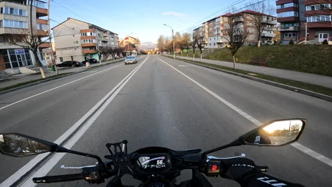 Driving through a small town Stock Footage 241439413