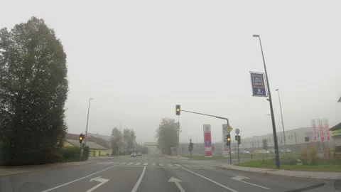 Driving through small town Medvode in Slovenia Stock Footage 166028507