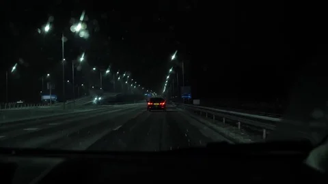 Driving through the snow during winter Video stock 83393009