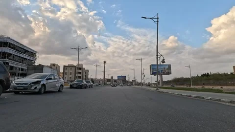 Driving Through Spacious Boulevards New Cairo Showing Modern Buildings Traffic Stock Footage 329952167