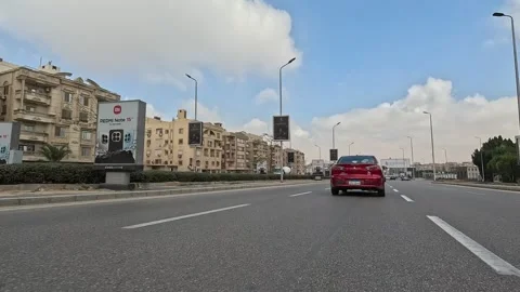 Driving Through Spacious Streets New Cairo Showing Buildings Traffic Vehicles Stock Footage 330103665