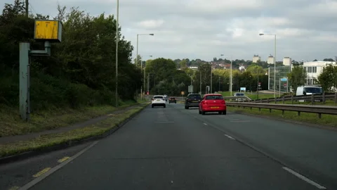 Driving through speed camera zone on A456 in Halesowen town Vídeos de archivo 140618600