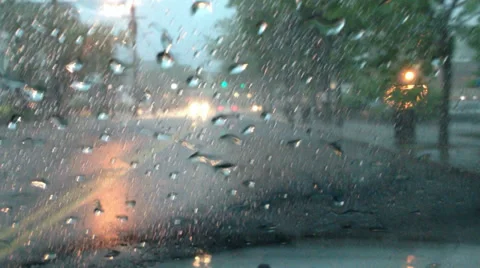 Driving through storm Stock Footage