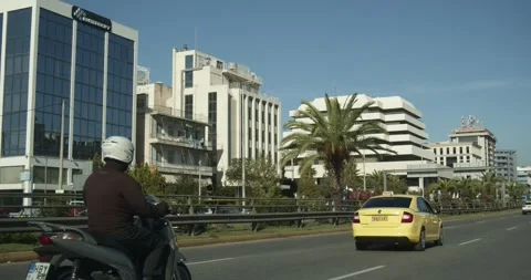 Driving Through Streets In Athens Greece POV - October 13, 2019 Stock-Footage 337803609