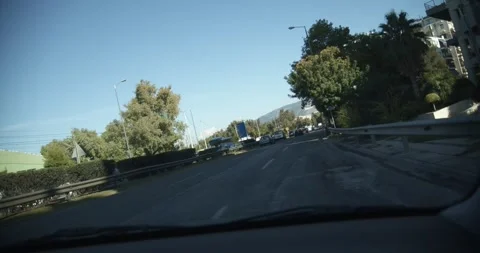 Driving Through Streets In Athens Greece POV - October 13, 2019 Stock Footage 337803655